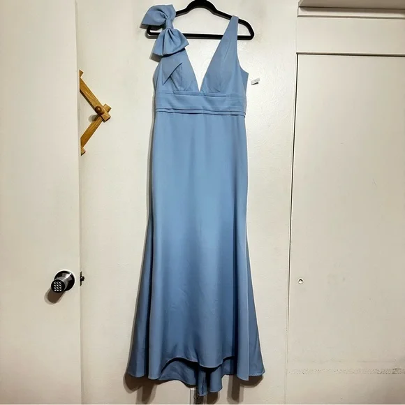 mac duggal baby blue dress Open-Back Halter Formal Dress: Mac Duggal 67816 Sky Blue / 0 main image 0